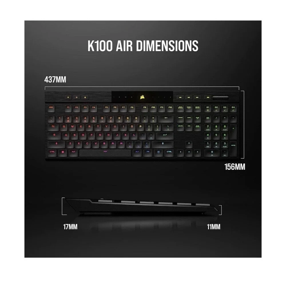 CORSAIR K100 Air Wireless RGB Mechanical Gaming Keyboard - Cherry MX Ultra LP